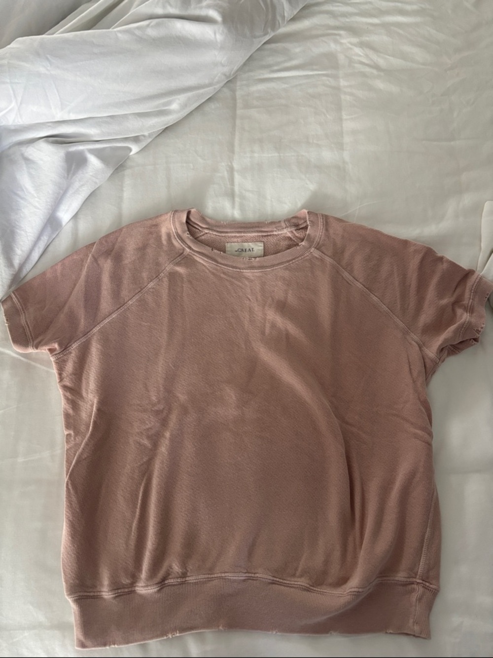 The Great short sleeved sweatshirt pink 1